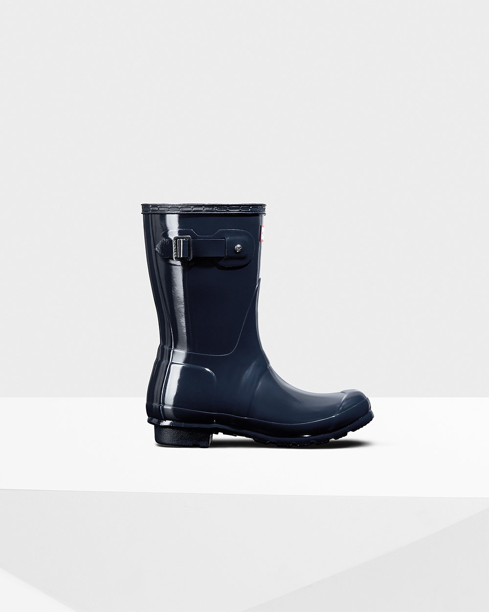 Womens Hunter Original Gloss - Short Rain Boots Navy - 9182-MNTAR